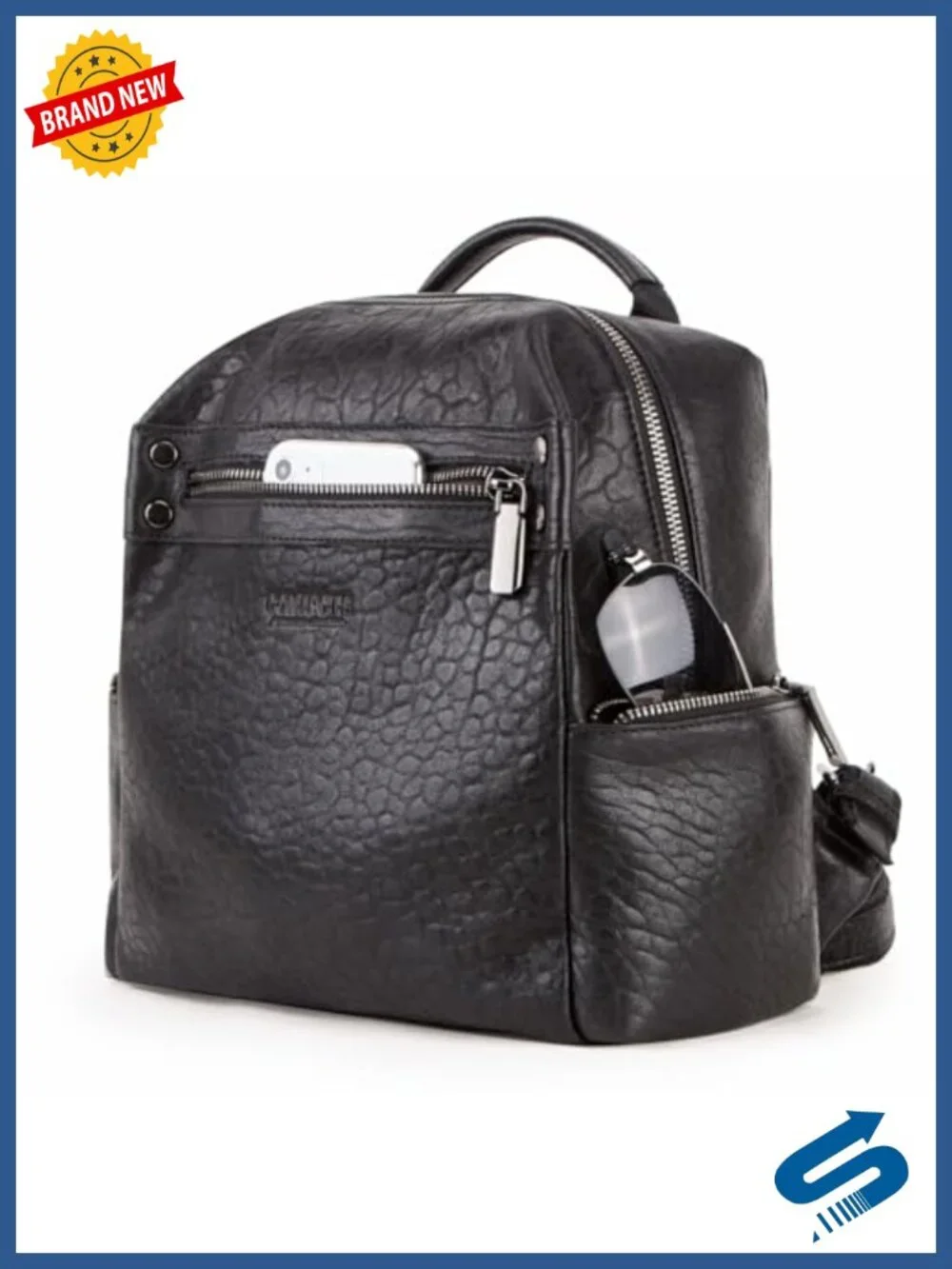 Full Grain Leather Travel Backpack Women Work Daypack